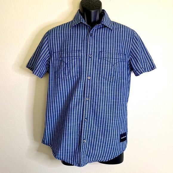 Men’s Calvin Klein Jeans Short Sleeve Casual Button Down. Size S. See Video - Picture 1 of 13